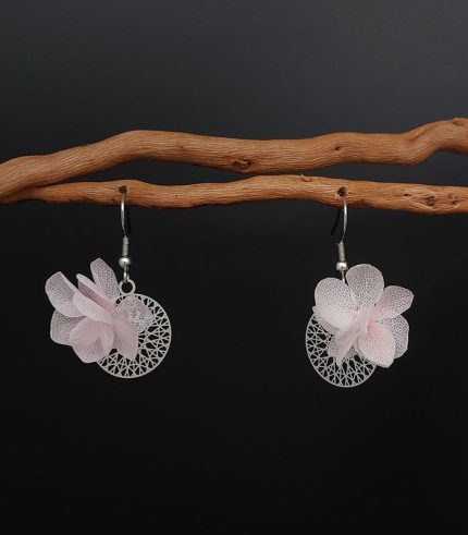 BOUCLES-OREILLES-LOO-PETITES-FLEURS-HORTENSIA-ROSE-CLAIR-ACIER-INOXYDABLE-ARGENTE-min