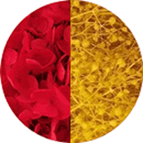 Page couleurs disponibles bijoux et accessoires cheveux, bijoux mariage, fleurs éternelles, petites fleurs hortensia et gypsophile stabilisées rouge et jaune orangé